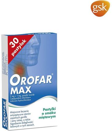 Orofar Max 2mg+1mg 30 pastylek do ssania