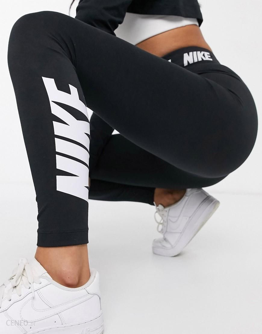 Nike – Czarne legginsy z wysokim stanem z logo na pasku-Czarny - Ceny i  opinie 