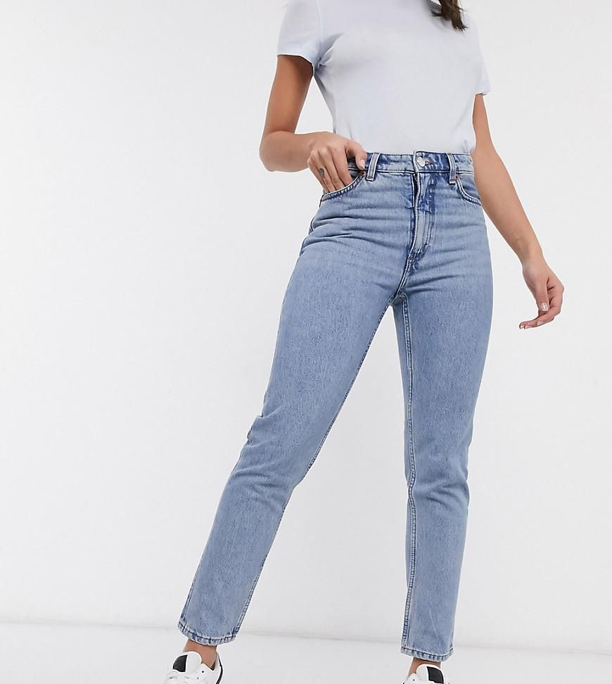 Monki � Kimomo � Niebieskie jeansy mom fit z podwy?szonym stanem z bawe?ny  organicznej - Ceny i opinie - Ceneo.pl