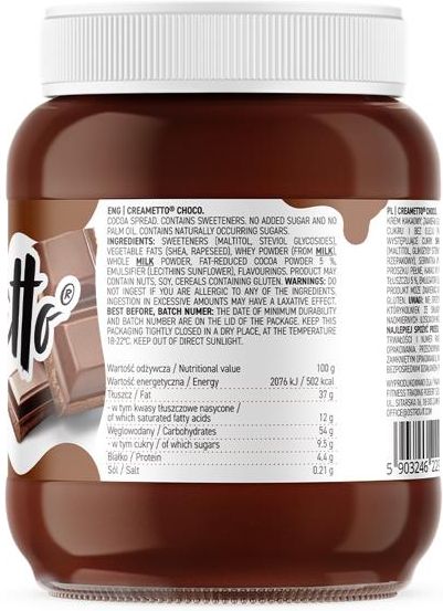 OstroVit Creametto krem czekoladowy 350g - zdjęcie 1 OstroVit Creametto krem czekoladowy 350g
