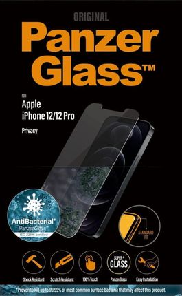 PanzerGlass szkło hartowane Standard Privacy Antibacterial Apple iPhone 12/12 Pro Przezroczysty