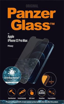 PanzerGlass szkło hartowane Standard Privacy Antibacterial Apple iPhone 12 Pro Max Przezroczysty
