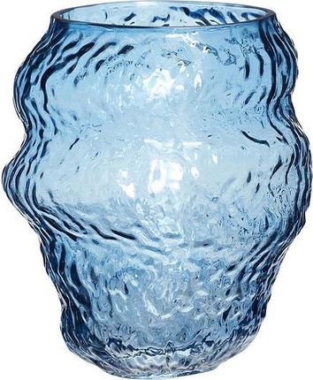 Hübsch Wazon 18cm Niebieski Szklany