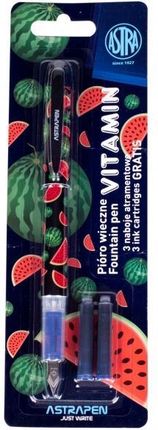 Pióro młodzieżowe Vitamin - 1 szt. + 3 naboje (203120002). mix kolorów ASTRA papiernicze 