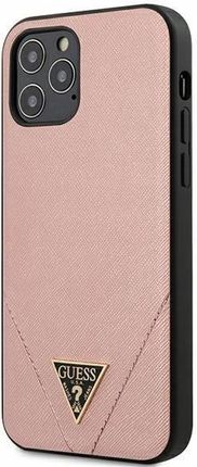 Guess GUHCP12LVSATMLPI iPhone 12 Pro Max 6,7 różowy/pink hardcase Saffiano