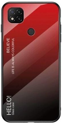 Hurtel Gradient Glass nakładka ze szkła hartowanego Xiaomi Redmi 9C czarno-czerwony