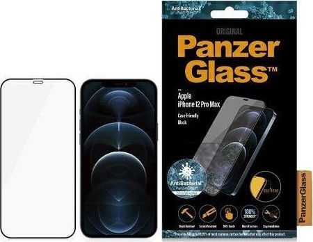 PanzerGlass E2E Super+ iPhone 12 Pro Max Case Friendly AntiBacterial Microfracture czarny