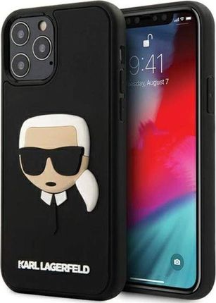 Karl Lagerfeld Etui KLHCP12MKH3DBK do iPhone 12 /12 Pro 6,1 czarny/black hardcase 3D Rubber Karl`s Head