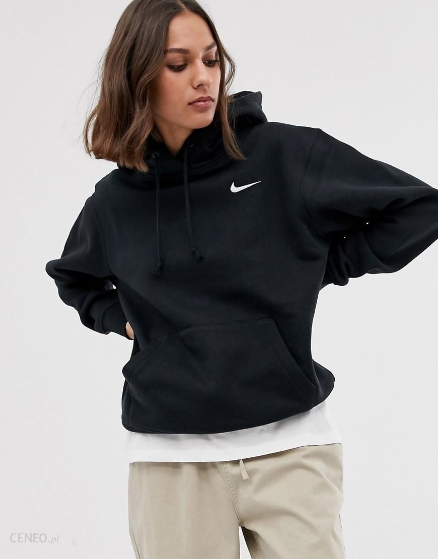 Nike - bluza oversize z kapturem mini logo Swoosh-Czarny Ceny i opinie -