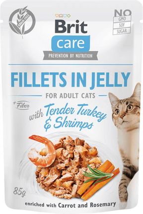 Brit Care Cat Fillets In Jelly Tender Turkey And Shrimps 24X85G