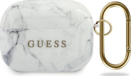 Guess Guess GUACAPTPUMAWH AirPods Pro cover biały/white Marble Collection