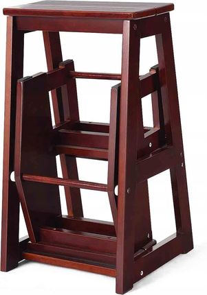 Costway 3-stopniowa drewniana drabina (HW55009NA) - zdjęcie 4
