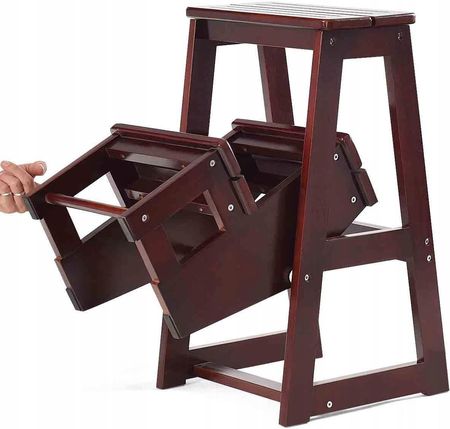 Costway 3-stopniowa drewniana drabina (HW55009NA) - zdjęcie 2