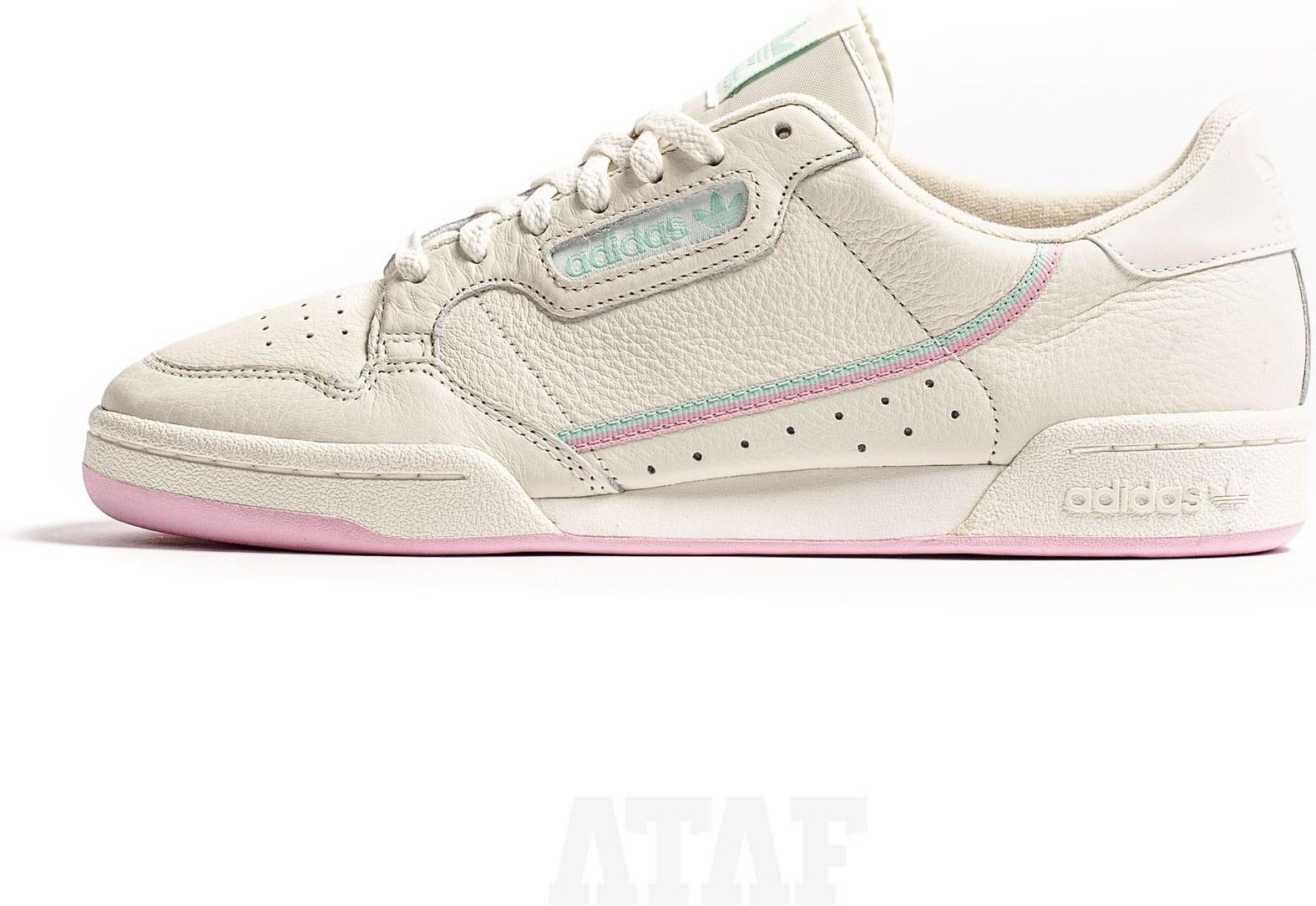 adidas continental 80 off white true pink clear mint