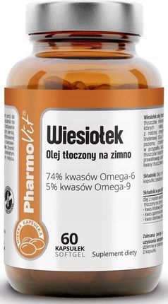 PharmoVit Wiesiołek Olej tłoczony na zimno 60 kaps. - zdjęcie 5