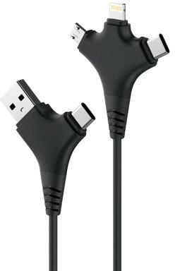TELFORCEONE FOREVER KABEL ALLIN1 USB + USB-C - LIGHTNING + USB-C + MICROUSB 1 M 2,4A CZARNY  ()