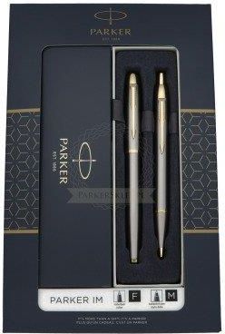 Parker Zestaw Pióro Kulkowe I Długopis Im Brushed Metal Gt 2093217
