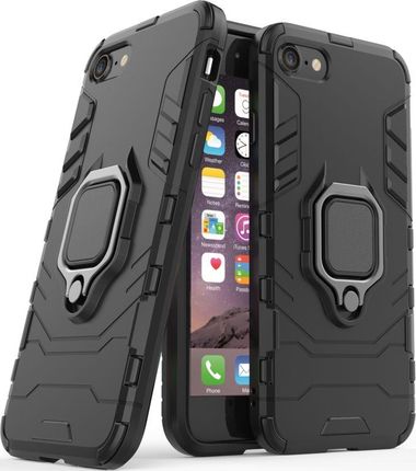 Hurtel Ring Armor pancerne hybrydowe etui pokrowiec + magnetyczny uchwyt iPhone SE 2020 / iPhone 8 / iPhone 7 czarny