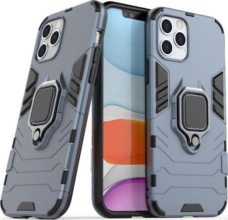 Hurtel Ring Armor pancerne hybrydowe etui pokrowiec + magnetyczny uchwyt iPhone 12 Pro / iPhone 12 niebieski