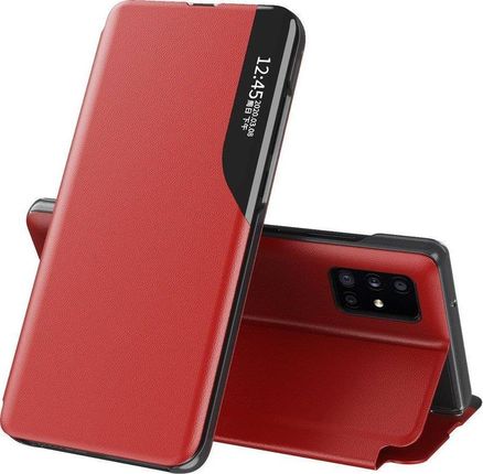 Hurtel Eco Leather View Case etui z klapką i funkcją podstawki Huawei P40 czerwony
