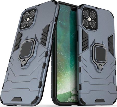 Hurtel Ring Armor pancerne hybrydowe etui pokrowiec + magnetyczny uchwyt iPhone 12 Pro Max niebieski