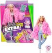 Barbie Extra Moda Lalka Rozowa puchata kurtka GRN28