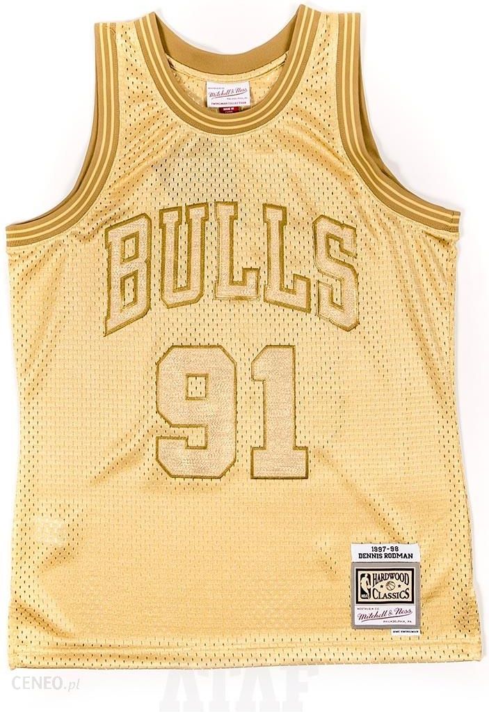 Dennis Rodman 91 Chicago Bulls Mitchell & Ness Midas Swingman Metallic Gold  Jersey