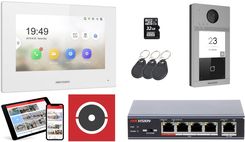 Hikvision Wideodomofon biały zestaw WiFi 7