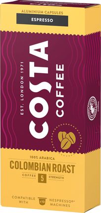 Costa Coffee Colombian Roast Espresso kawa w kapsułkach kompatybilna z ekspresami Nespresso - 10 szt.