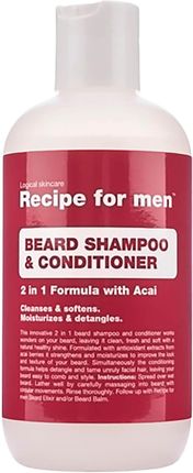 Recipe For Men Odżywczy Szampon I Odżywka Do Brody Beard Shampoo & Conditioner 250ml