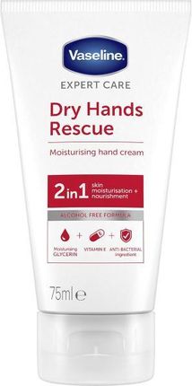 Vaseline Nawilżający Krem Antybakteryjny Do Rąk Expert Care Dry Hands Rescue 2 In 1 Moisturising Hand Cream 75ml