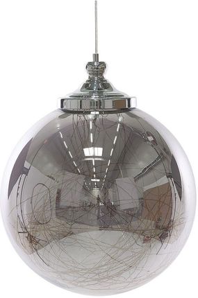 Beliani Nowoczesna lampa sufitowa wisząca szklana kula 40 cm do salonu srebrna Beni