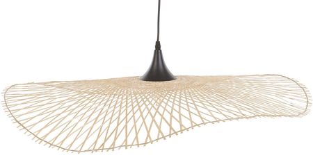 Beliani Boho lampa sufitowa wisząca okrągły abażur 80 cm bambusowa jasne drewno Floyd