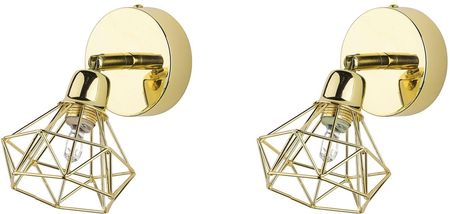 Beliani Nowoczesny zestaw 2 lamp ściennych w kształcie diamentów złote Erma