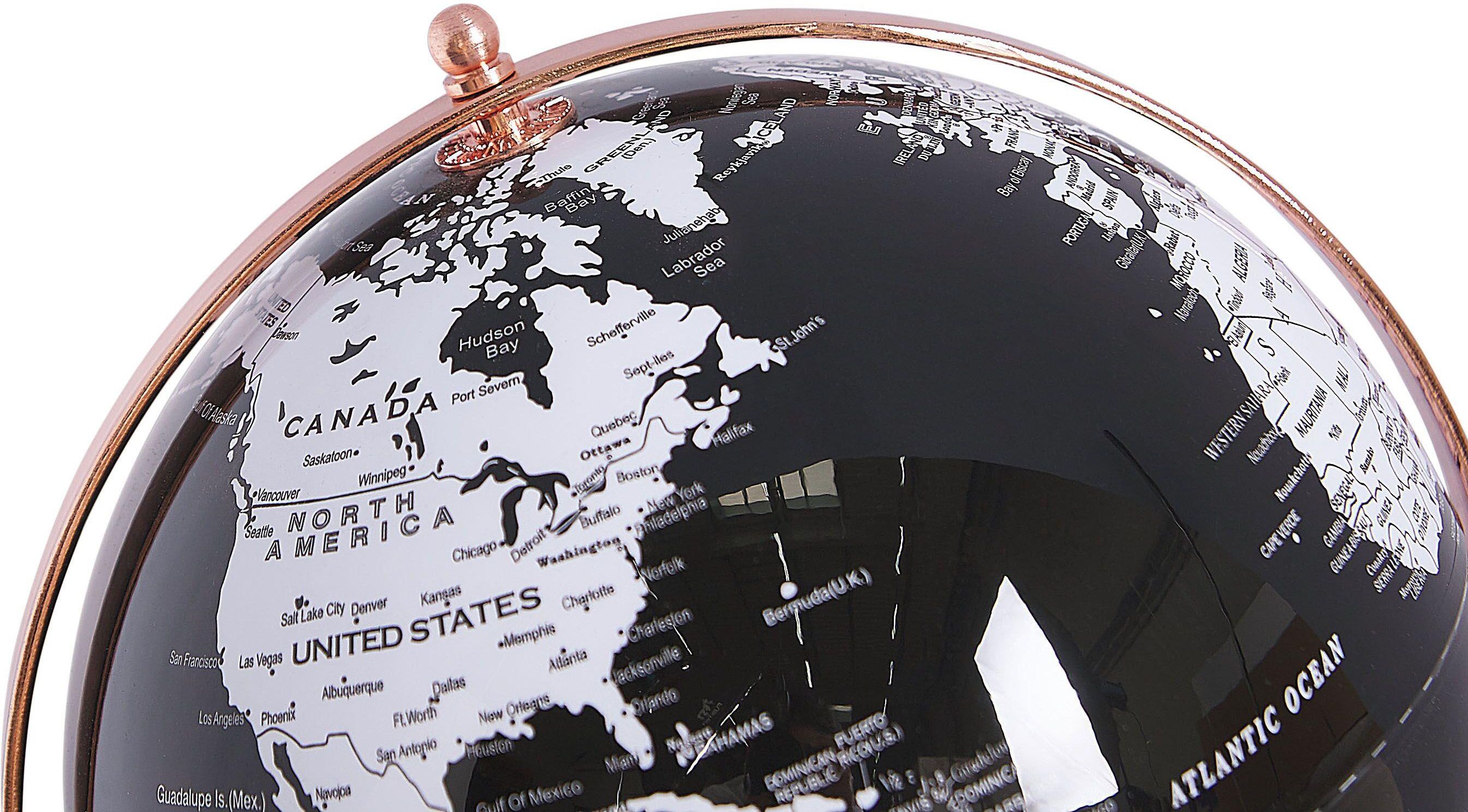 Beliani Nowoczesny dekoracyjny globus kula ziemska 20 cm biały czarny rose gold Cabot - zdjęcie 1 Beliani Nowoczesny dekoracyjny globus kula ziemska 20 cm biały czarny rose gold Cabot