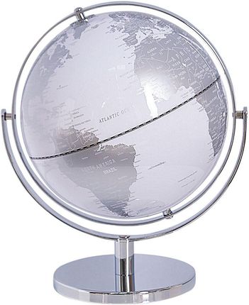 Beliani Nowoczesny dekoracyjny globus kula ziemska 22 cm srebrny biały Drake