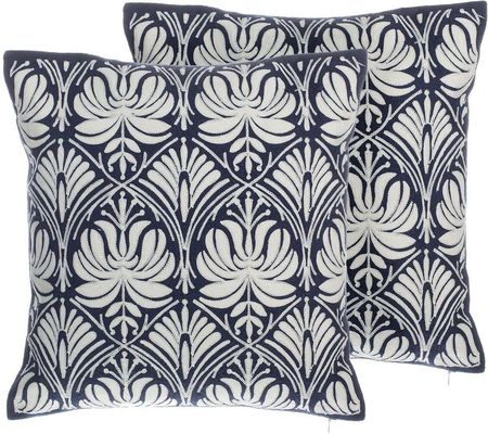 Beliani Zestaw 2 poduszek dekoracyjnych 45 x 45 cm w ornamenty niebieski Nemesia