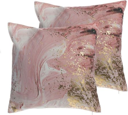 Beliani Zestaw 2 poduszek dekoracyjnych różowy 45 x 45 cm Lantana