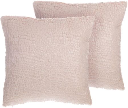 Beliani Zestaw 2 poduszek dekoracyjnych łuski poduszka jasiek różowa Peony