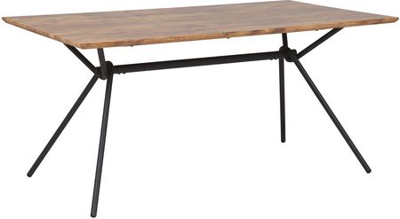 Beliani Industrialny stół do jadalni metal MDF 160x90cm ciemne drewno czarny Amsterdam
