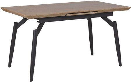 Beliani Rozkładany stół do jadalni ciemne drewno MDF blat 140/180 x 80 Barabosa