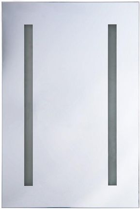 Beliani Nowoczesna szafka łazienkowa z lustrem oświetlenie LED 2 półki biała Cameron