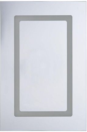 Beliani Nowoczesna szafka łazienkowa z lustrem oświetlenie LED 2 półki biała Condor