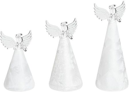 Beliani Zestaw 3 figurek LED aniołów biały KITTILA (229261)