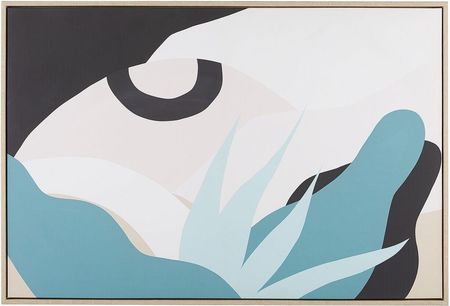 Beliani Nowoczesny obraz abstrakcyjny na płótnie w ramie 93 x 63 cm wielokolorowy Fornea