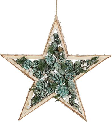Beliani Dekoracja ścienna wisząca drewniana ozdoba świąteczna gwiazda zielona Hosio