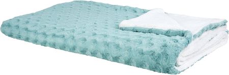 Beliani Narzuta na łóżko koc z podszyciem sztuczne futro 200 x 220 cm jasnozielony Kandilli