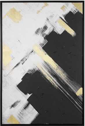 Beliani Obraz drukowany płótno 93 x 63 cm poliester rama MDF czarno-biały abstrakt Sora