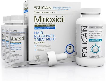 Foligain Minoxidil 5% Suplement przeciw wypadającym włosom 120kaps