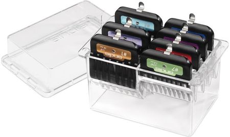 Andis Clip Comb Set Zestaw 7-Dmiu Plastikowych Nasadek Dystansowych Snap-On I Kasetką Do Przechowywania